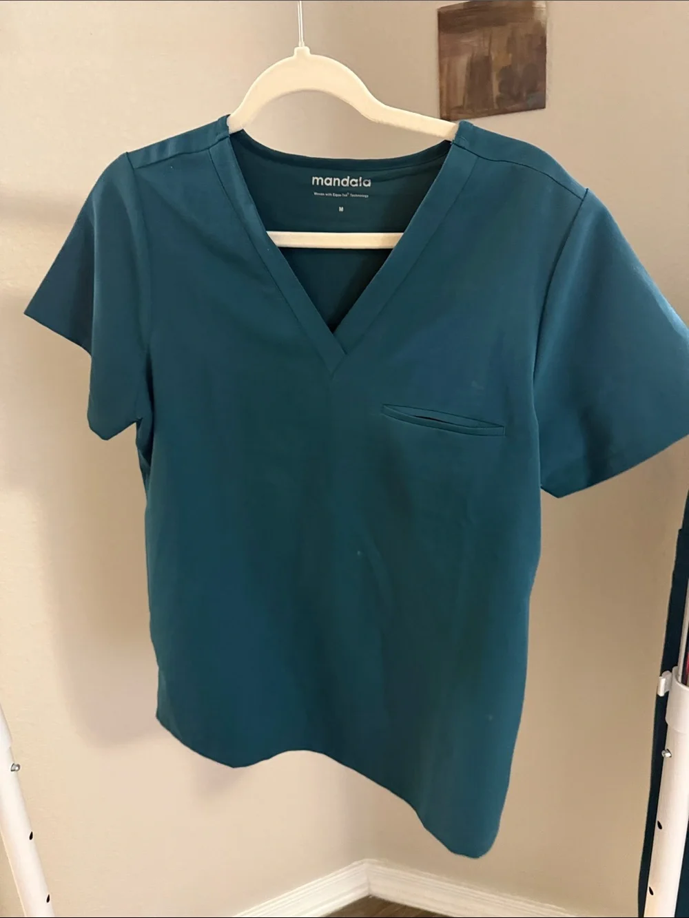 Mandala Caribbean blue Medical Scrub Top & Jogger Set